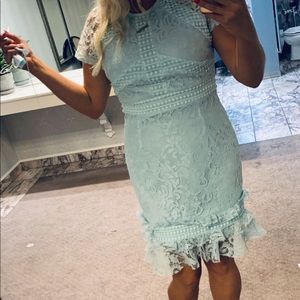 Baby blue lace dress, worn once brand new